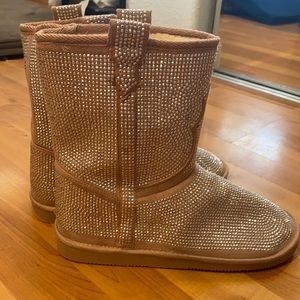 Blush Pink Boots with Sparkle Embezzlement